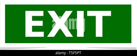 sticker exit on the white background. Stock Vector