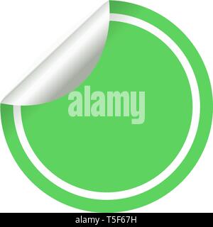 Blank green circle sticker on a white background vector. Stock Vector