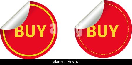 buy red circle sticker on a white background vector. Stock Vector