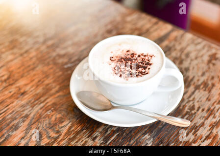 classic Italian cappuccino cup with topping decoration pattern