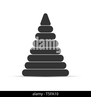 Children's toy pyramid of solid elements, simple design Stock Vector