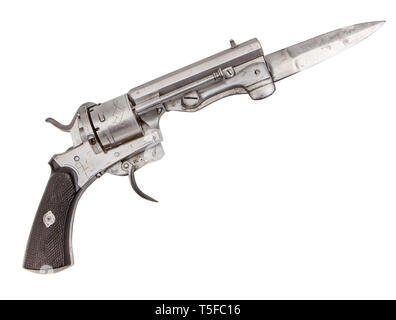 French Lefaucheux (Acier Fondu) pinfire Revolver of the 19th century Stock Photo