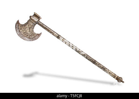 Traditional indian tabarzine saddle axe (battle axe), 19th century Stock Photo