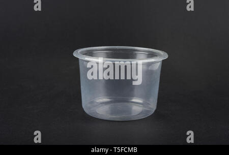 Empty disposable  plastic bowl for soup or food Stock Photo