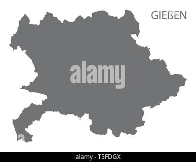 Modern Map Giessen county of - Giessen Grey County Map Of Hessen Germany T5fdgx 