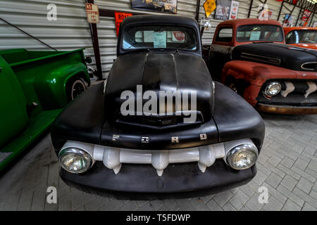BERLIN - MAY 05, 2018: Full-size pickup truck Ford F-1 Stepside (first generation), 1952. Stock Photo