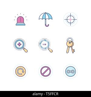 Security and data protection - modern line design style icons set Stock Vector