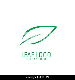 Leaf logo, simple leaf graphic logo template. Stock Vector