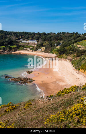 United Kingdom, Channel islands, Jersey, overlook over Portelet bay Stock Photo