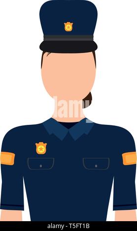 Isolated policewoman character Stock Vector