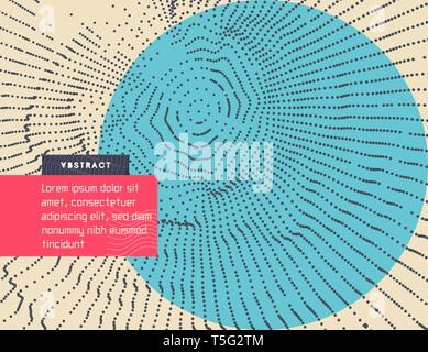 Trendy abstract background. Array with dynamic particles. Modern science or technology element. Cyberspace grid illustration. Vector composition. Stock Vector