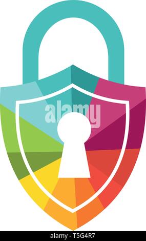 Colored padlock icon Stock Vector