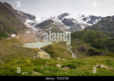 Sustenpass. Stein glacier, Steinsee lake. Berne Alps. Switzerland. Europe. Stock Photo