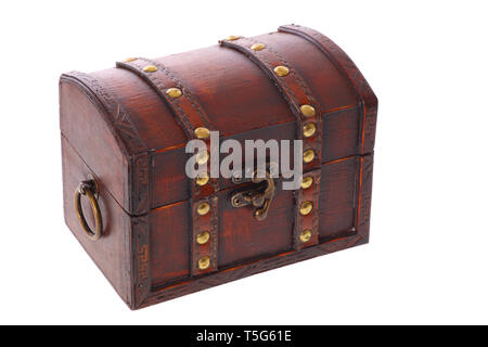 Treasure chest, isolated on a white background. Stock Photo