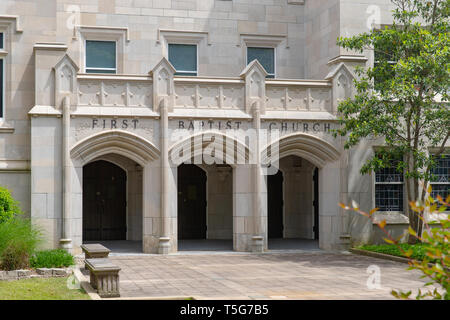 Jackson, MS / USA - April 23, 2019: First Baptist Church of Jackson, MS Stock Photo