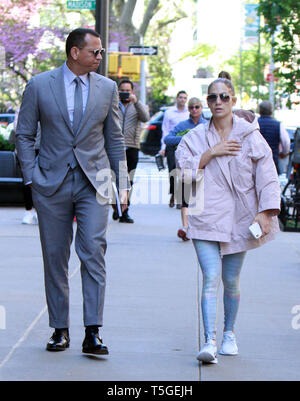 New York, USA. 24th Apr, 2019. April 24, 2019 Alex Rodriguez, Jennifer Lopez in New York April 24, 2019 Credit:RW/MediaPunch Credit: MediaPunch Inc/Alamy Live News Stock Photo