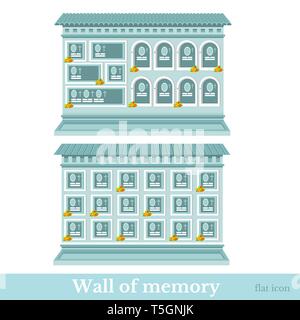Two blue colored flat wall of memory different style vector illustration Stock Vector