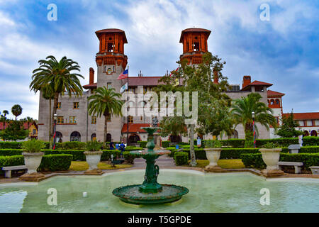 St. Augustine, Florida. January 26 , 2019 . Lightner Museum on lightblue cloudy background at Old Town in Florida's Historic Coast . Stock Photo