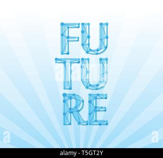 Future, Banner with title and coly space for demonstration of modern achievements and prospects. Light placard with blue color. Stock Vector