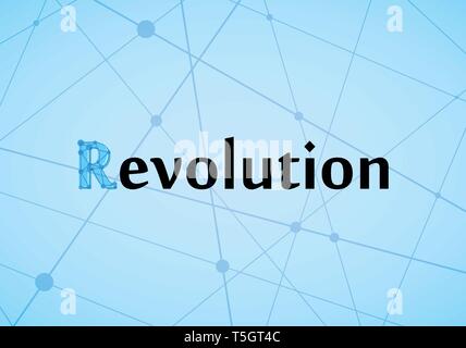 Creative Banner with Web of network or social connections. Vector illustration world high tech Revolution in Future of communication, EPS10. Stock Vector