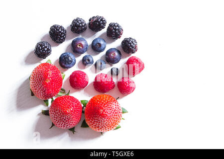 Strawberries, blackberries, raspberries and blueberries Stock Photo