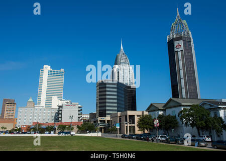 USA, Alabama, Skyline of downtown Mobile Stock Photo