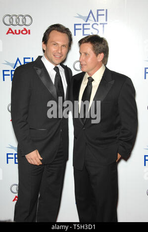 LOS ANGELES, CA. November 01, 2006: EMILIO ESTEVEZ & CHRISTIAN SLATER at the AFI Film Festival's opening night gala & US premiere of their new movie 'Bobby' at the Grauman's Chinese Theatre, Hollywood. Picture: Paul Smith / Featureflash Stock Photo