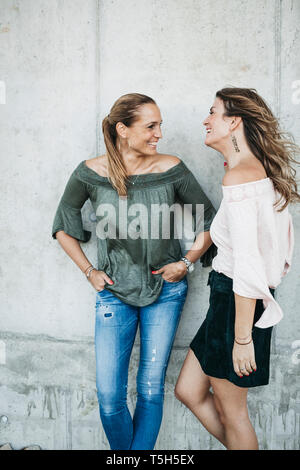 Two best friends having fun together Stock Photo