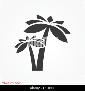Coconut trees Icon vector sign symbol Stock Vector