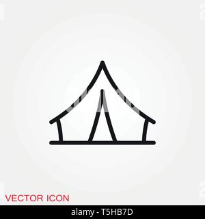 Camping tent icon vector sign symbol for design Stock Vector