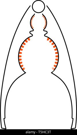 Nutcracker Pliers Icon. Thin Line With Orange Fill Design. Vector Illustration. Stock Vector