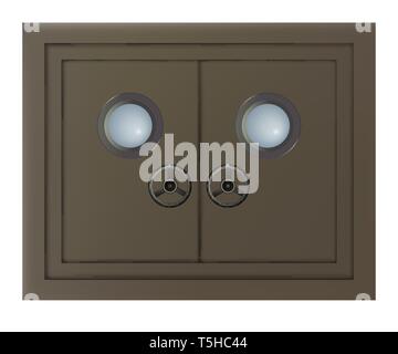 Door with porthole. Vector illustration. The entrance to the spacecraft. Stock Vector