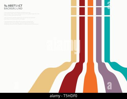 Abstract of colorful wavy line pattern design background. Presenting in vertical lines. illustration vector eps10 Stock Vector