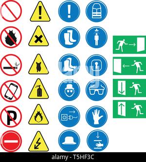 Job safety equipment icons set. design vector illustration design Stock Vector