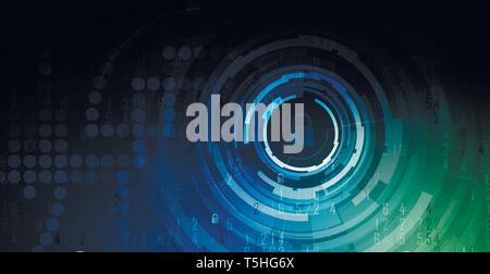 Cybersecurity and information or network protection. Future cyber technology web services for business and internet project Stock Vector