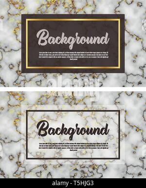 Luxury card with marble background cover and gold shape pattern vector Stock Vector
