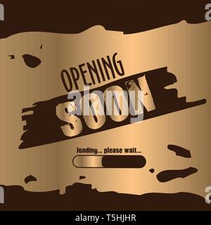 Opening soon labels banners. Vector Background. Poster Background Stock Vector
