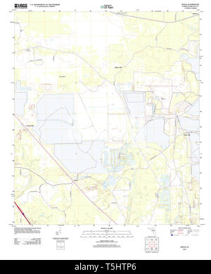 USGS TOPO Map Florida FL Genoa 20120821 TM Restoration Stock Photo