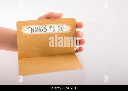 Things to do  as a memo list in view Stock Photo