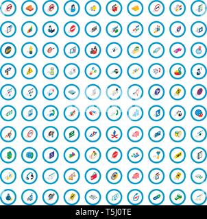 100 usable icons set, isometric 3d style Stock Vector