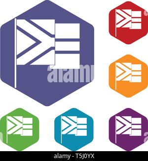 African flag icons vector hexahedron Stock Vector