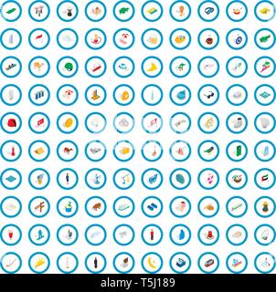 100 vacation icons set, isometric 3d style Stock Vector