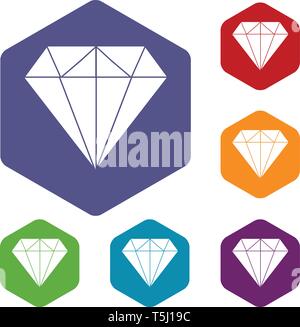 Diamond icons vector hexahedron Stock Vector