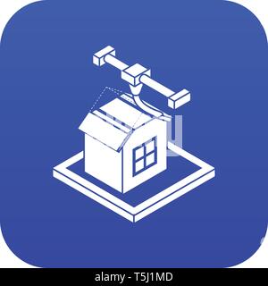 House d printing icon blue vector Stock Vector
