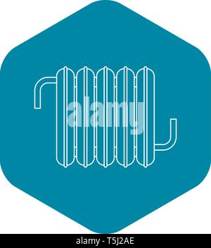 Iron central heating battery icon, outline style Stock Vector