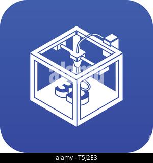 Three d printer icon blue vector Stock Vector