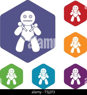 Voodoo icons vector hexahedron Stock Vector