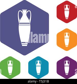 Vase icons vector hexahedron Stock Vector