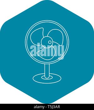 Electric table fan icon, outline style Stock Vector