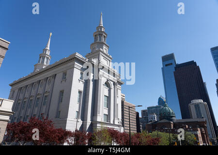 The Church of Jesus Christ of Latter-day Saints Temple in Philadelphia.  61,466-square-foot temple,  in the Logan Square neighborhood of Philadelphia. Stock Photo